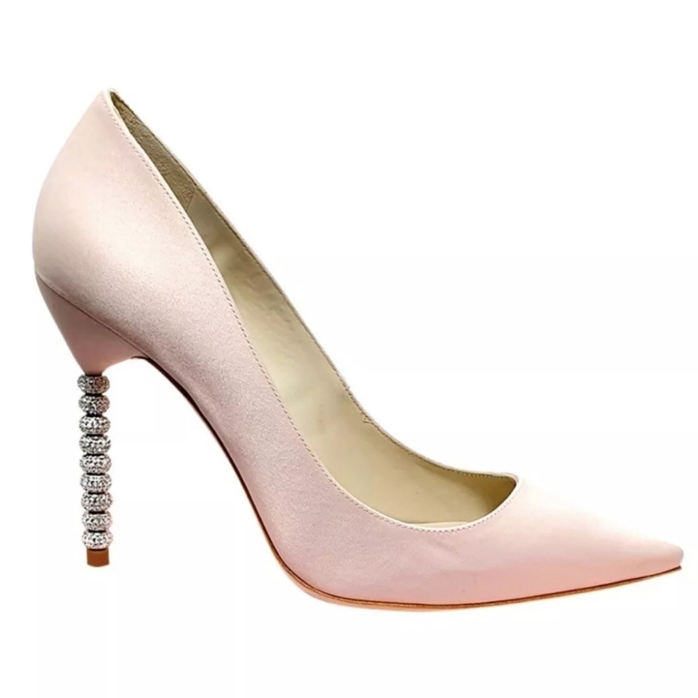 Sophia Webster Ice Pink Satin Crystal Heel